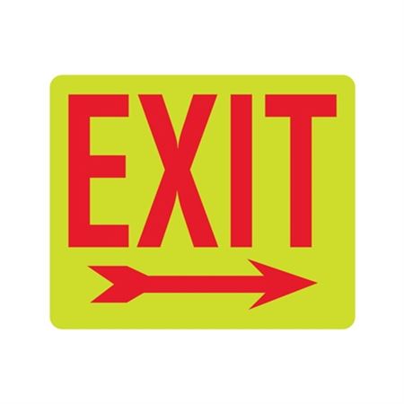 Luminescent Exit (Arrow Right) 10"x12" Sign